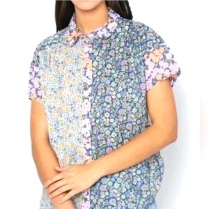 American Eagle Floral Short Sleeve Top Size S